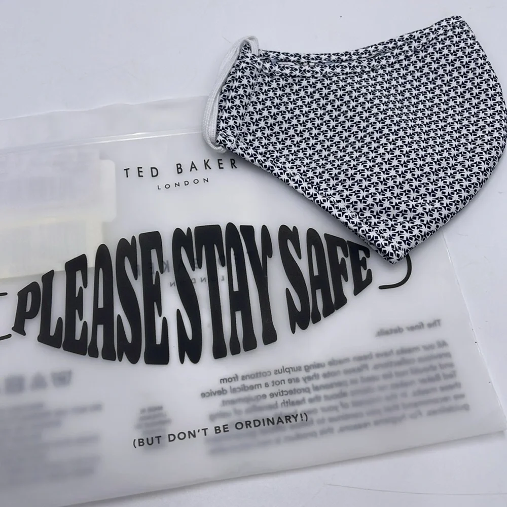TED BAKER LONDON Reversible Reusable FACE MASK NWT OS